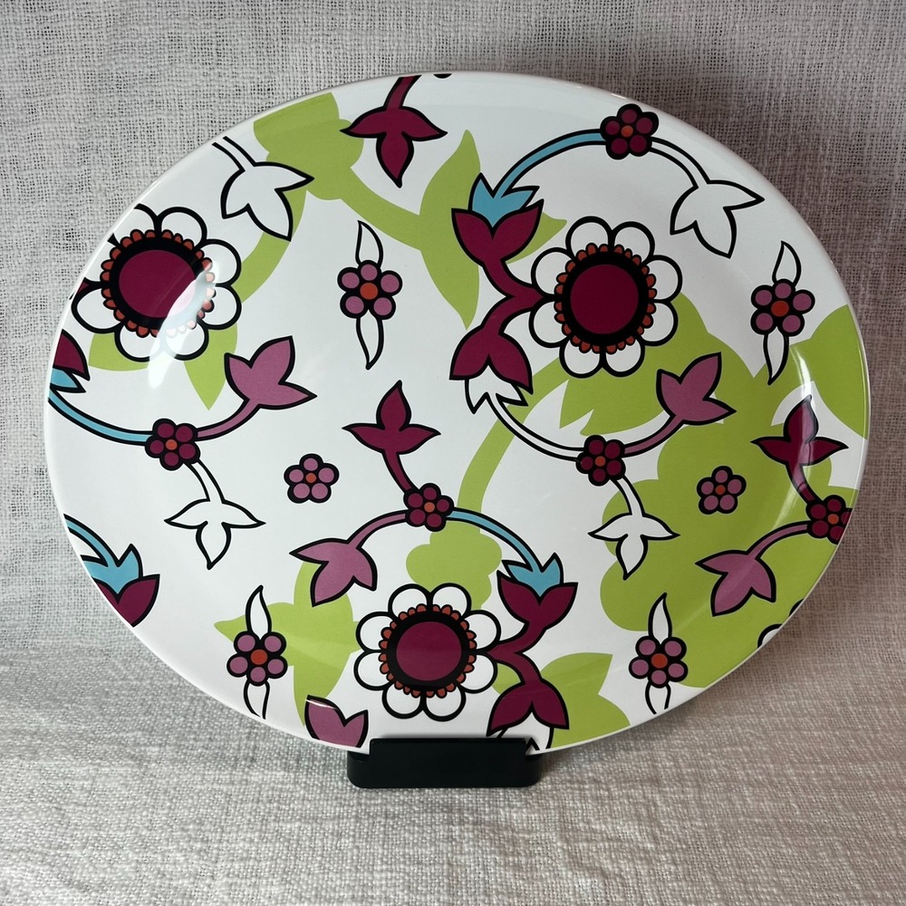 Vintage‎ Ikea Midsommar Floral Ceramic Plate Serving Platter Mid-Century Rare
